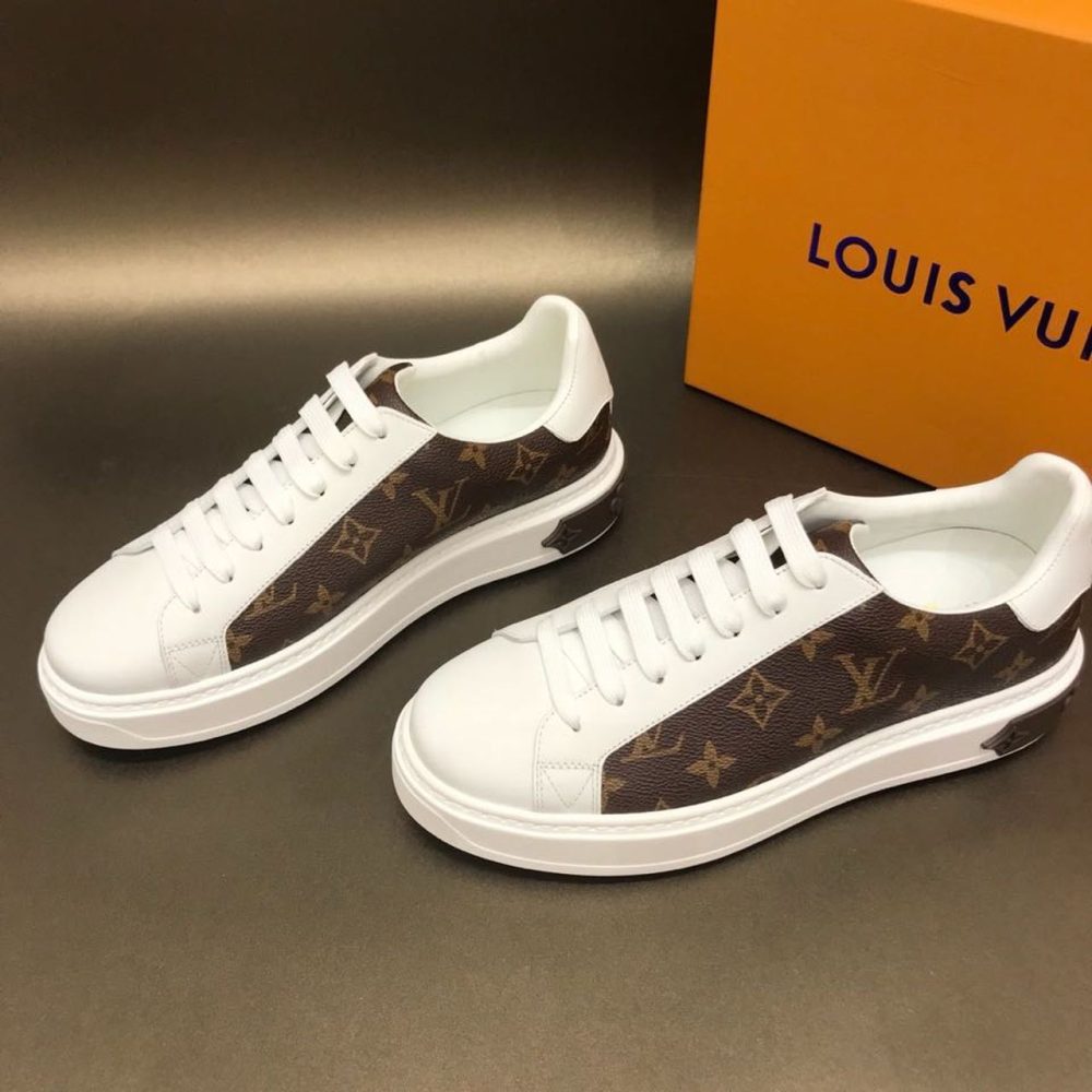 Louis Vuitton Time Out Sneaker White/Brown For Women LV - Image 5