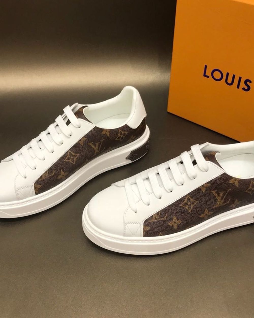 Louis Vuitton Time Out Sneaker White/Brown For Women LV