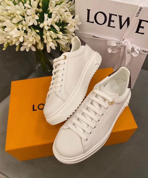 Louis Vuitton Time Out Sneakers Calfskin Leather Spring/Summer Collection, White