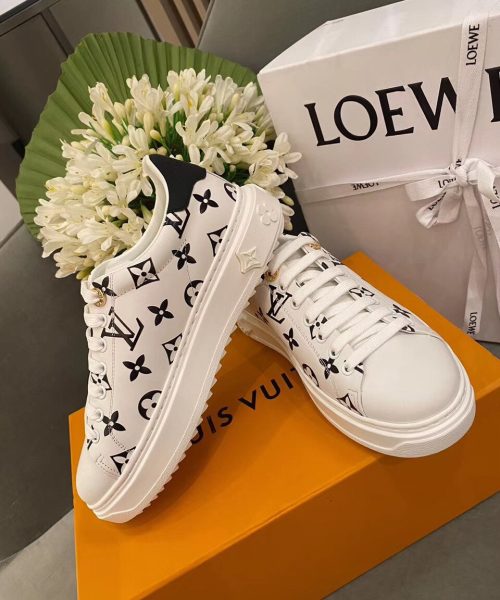 Louis Vuitton Time Out Sneakers White/Black For Women LV