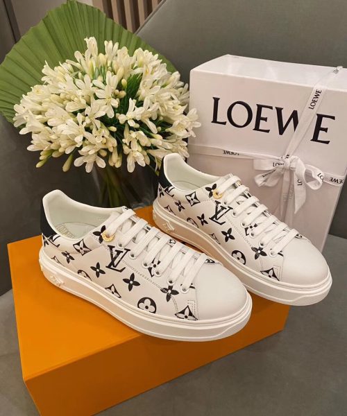Louis Vuitton Time Out Sneakers White/Black For Women LV
