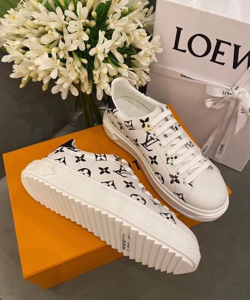 Louis Vuitton Time Out Sneakers White/Black For Women LV
