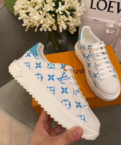 Louis Vuitton Time Out Sneakers White/Blue For Women LV