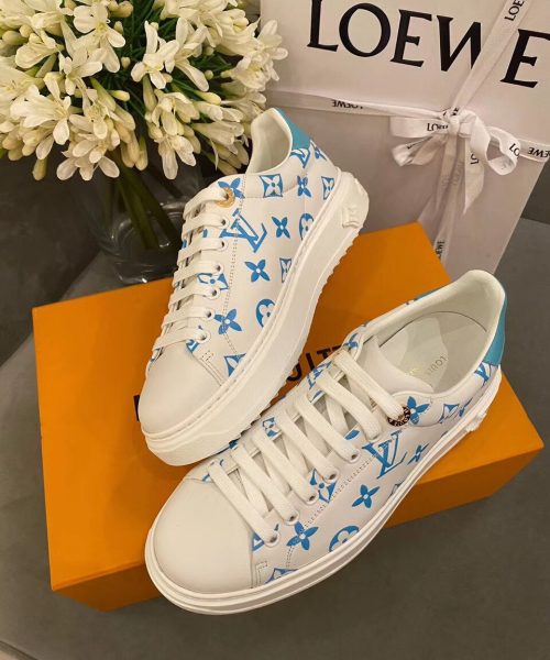 Louis Vuitton Time Out Sneakers White/Blue For Women LV