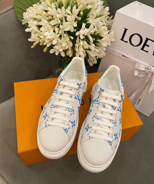 Louis Vuitton Time Out Sneakers White/Blue For Women LV