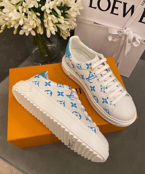 Louis Vuitton Time Out Sneakers White/Blue For Women LV