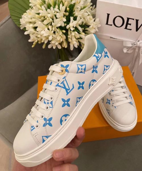 Louis Vuitton Time Out Sneakers White/Blue For Women LV
