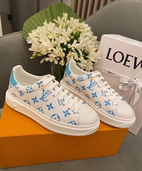 Louis Vuitton Time Out Sneakers White/Blue For Women LV