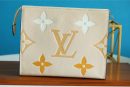 1:1 Replica Louis Vuitton Toiletry Pouch 26 Monogram Empreinte Yellow For Women, Women's Wallets 9.8in/25cm LV M80504