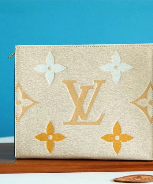 Louis Vuitton Toiletry Pouch 26 Monogram Empreinte Yellow For Women, Women's Wallets 9.8in/25cm LV M80504