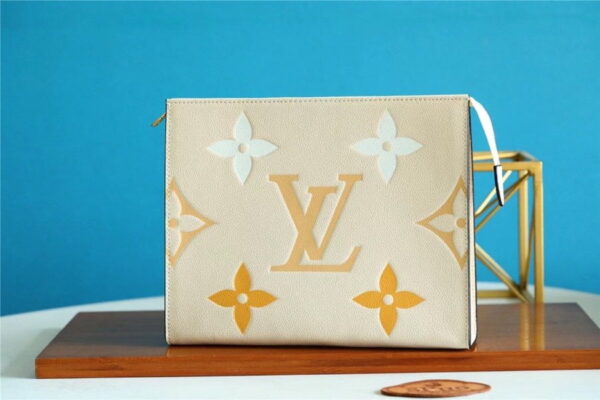 Louis Vuitton Toiletry Pouch 26 Monogram Empreinte Yellow For Women, Women's Wallets 9.8in/25cm LV M80504