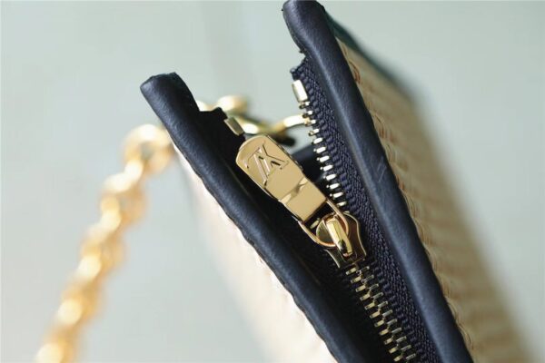 Louis Vuitton Toiletry Pouch on Chain Raffia Natural /Black For Women, Women's Wallets 9.8in/25cm LV M81366