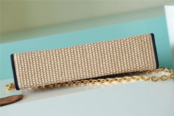 Louis Vuitton Toiletry Pouch on Chain Raffia Natural /Black For Women, Women's Wallets 9.8in/25cm LV M81366