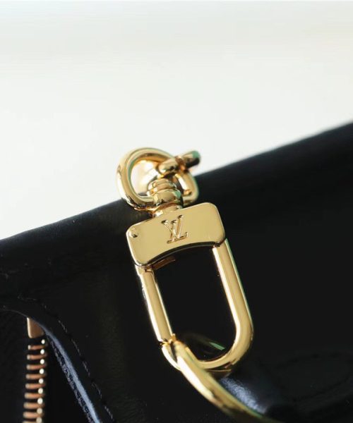 1:1 Replica Louis Vuitton Toiletry Pouch on Chain Raffia Natural /Black For Women, Women's Wallets 9.8in/25cm LV M81366