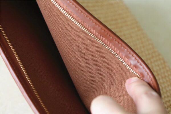 Louis Vuitton Toiletry Pouch on Chain Raffia Natural /Ceramel Brown  For Women, Women's Wallets 9.8in/25cm LV