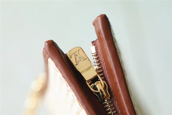 Louis Vuitton Toiletry Pouch on Chain Raffia Natural /Ceramel Brown  For Women, Women's Wallets 9.8in/25cm LV