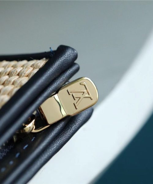 1:1 Replica Louis Vuitton Toiletry Pouch Raffia Natural /Black For Women, Women's Wallets 9.8in/25cm LV