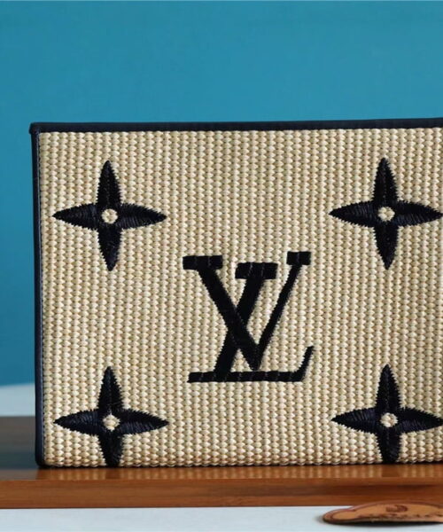 Louis Vuitton Toiletry Pouch Raffia Natural /Black For Women, Women's Wallets 9.8in/25cm LV