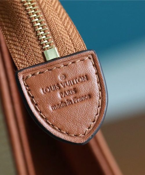 1:1 Replica Louis Vuitton Toiletry Pouch Raffia Natural /Caramel Brown For Women, Women's Wallets 9.8in/25cm LV