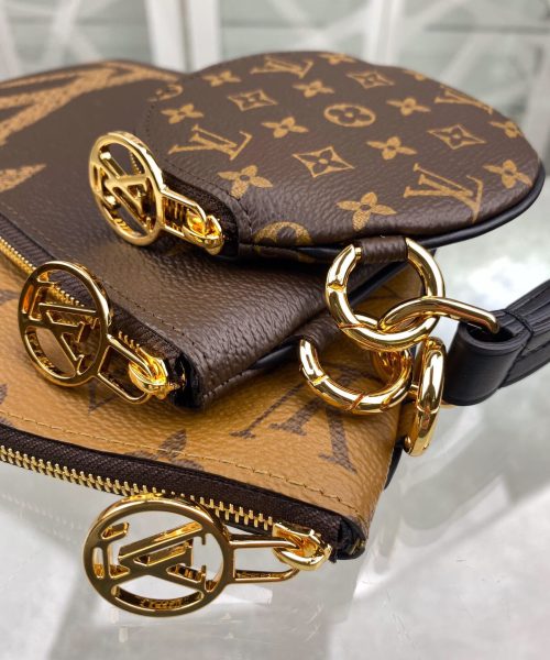 1:1 Replica Louis Vuitton Trio Pouch Monogram Giant/ Monogram Reverse/ Monogram Canvas Pink For Women, Women's Wallets 7.7in/19.5cm LV M68756
