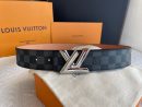 1:1 Replica Louis Vuitton Twist Initiales LV Belt Damier Infini Canvas Palladium Hardware LV Women Belt