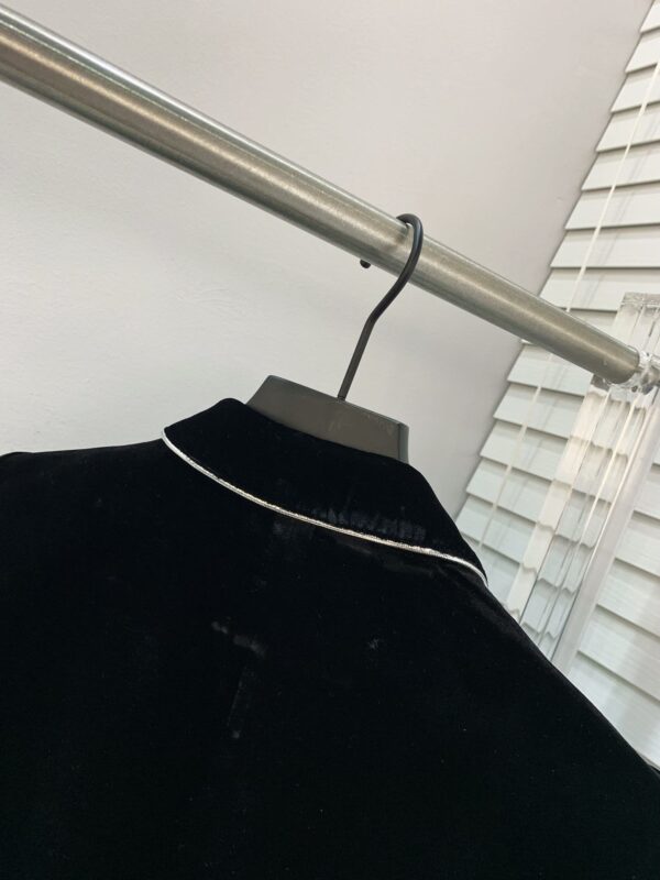 Louis Vuitton Velvet Rhinestones Shawl Blazer Black For Women