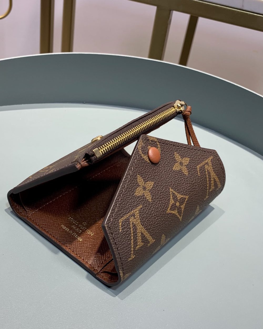 1:1 Replica Louis Vuitton Victorine Wallet Monogram Canvas Brown For Women, Women's Wallet 4.7in/12cm LV