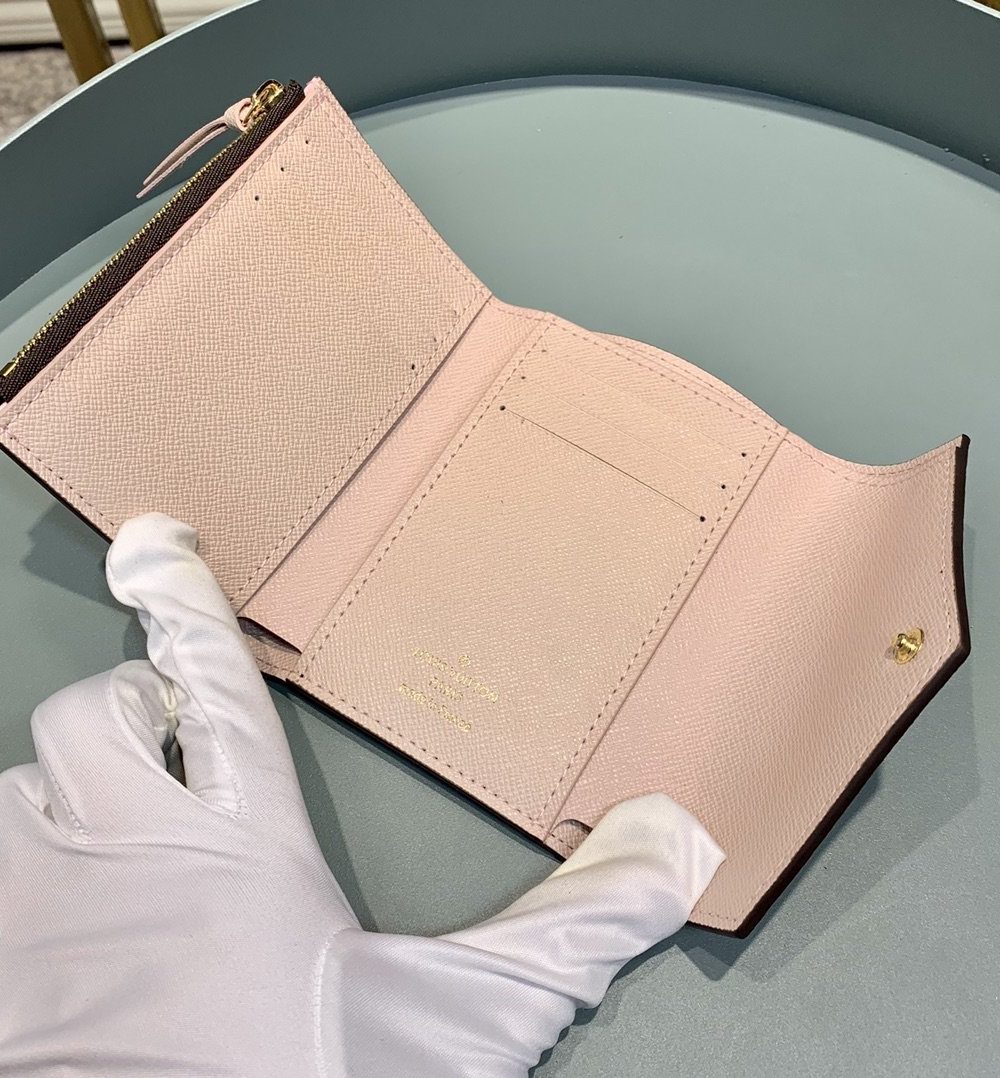 1:1 Replica Louis Vuitton Victorine Wallet Monogram Canvas Rose Ballerine Pink For Women, Women's Wallet 4.7in/12cm LV M62360