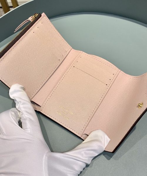 1:1 Replica Louis Vuitton Victorine Wallet Monogram Canvas Rose Ballerine Pink For Women, Women's Wallet 4.7in/12cm LV M62360