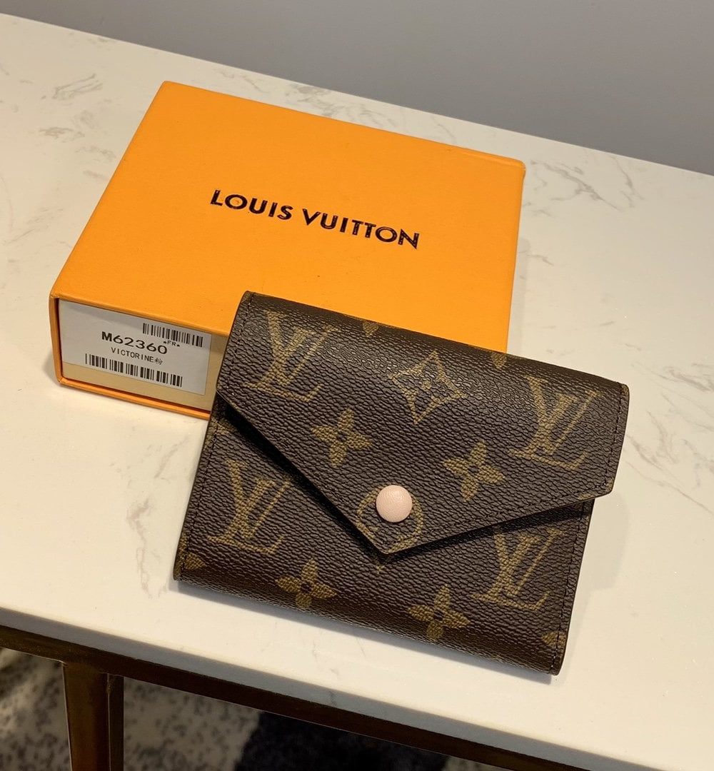 1:1 Replica Louis Vuitton Victorine Wallet Monogram Canvas Rose Ballerine Pink For Women, Women's Wallet 4.7in/12cm LV M62360