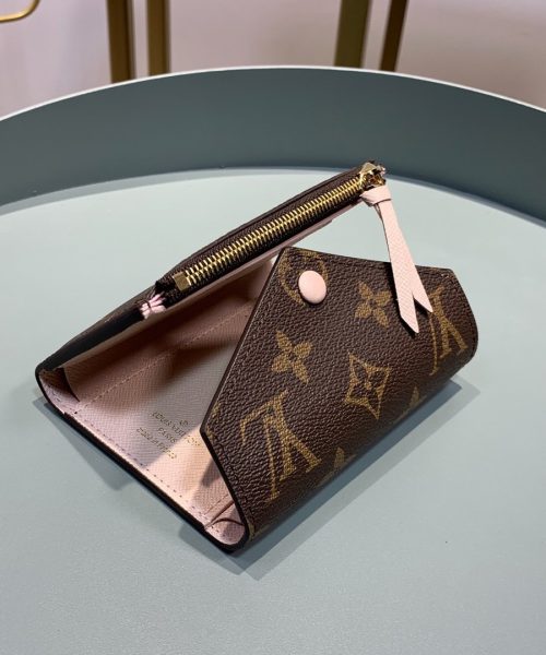 1:1 Replica Louis Vuitton Victorine Wallet Monogram Canvas Rose Ballerine Pink For Women, Women's Wallet 4.7in/12cm LV M62360