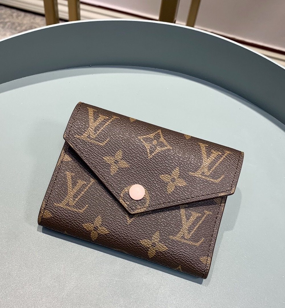 1:1 Replica Louis Vuitton Victorine Wallet Monogram Canvas Rose Ballerine Pink For Women, Women's Wallet 4.7in/12cm LV M62360