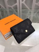 1:1 Replica Louis Vuitton Victorine Wallet Monogram Empreinte Black For Women, Women's Wallets 4.7in/12cm LV M64060
