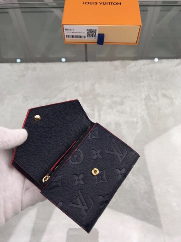 Louis Vuitton Victorine Wallet Monogram Empreinte Navy Blue/ Red For Women, Women's Wallets 4.7in/12cm LV M64577