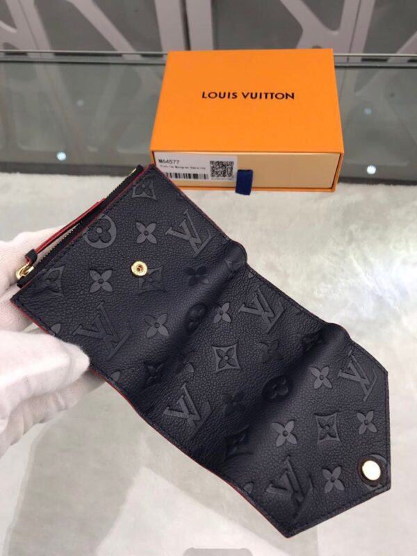 Louis Vuitton Victorine Wallet Monogram Empreinte Navy Blue/ Red For Women, Women's Wallets 4.7in/12cm LV M64577