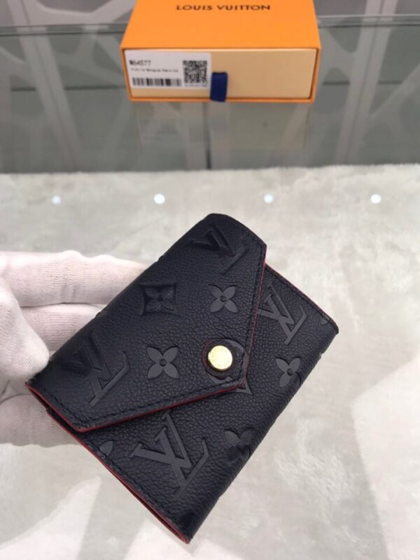 Louis Vuitton Victorine Wallet Monogram Empreinte Navy Blue/ Red For Women, Women's Wallets 4.7in/12cm LV M64577