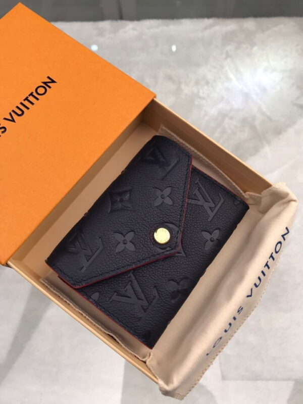 Louis Vuitton Victorine Wallet Monogram Empreinte Navy Blue/ Red For Women, Women's Wallets 4.7in/12cm LV M64577