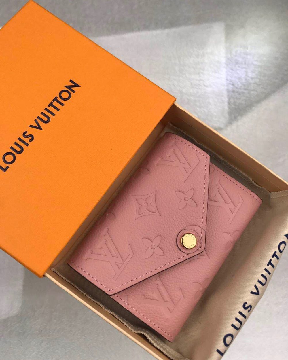 1:1 Replica Louis Vuitton Victorine Wallet Monogram Empreinte Pink For Women, Women's Wallets 4.7in/12cm LV