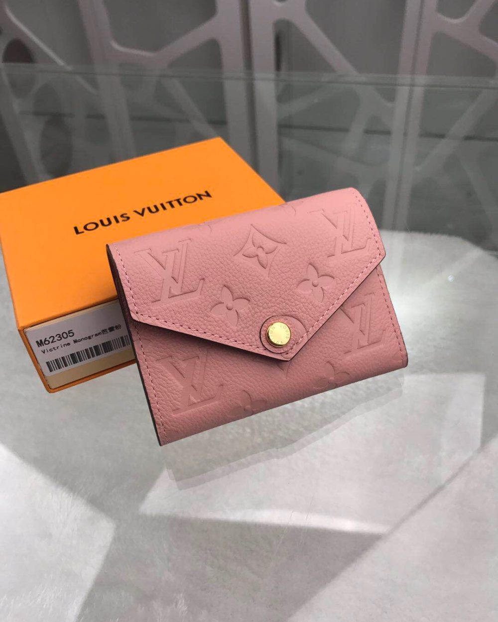 1:1 Replica Louis Vuitton Victorine Wallet Monogram Empreinte Pink For Women, Women's Wallets 4.7in/12cm LV