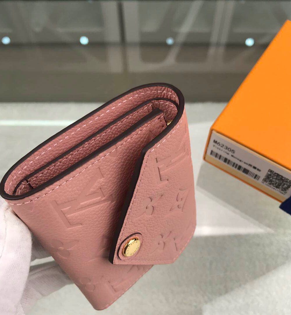 1:1 Replica Louis Vuitton Victorine Wallet Monogram Empreinte Pink For Women, Women's Wallets 4.7in/12cm LV