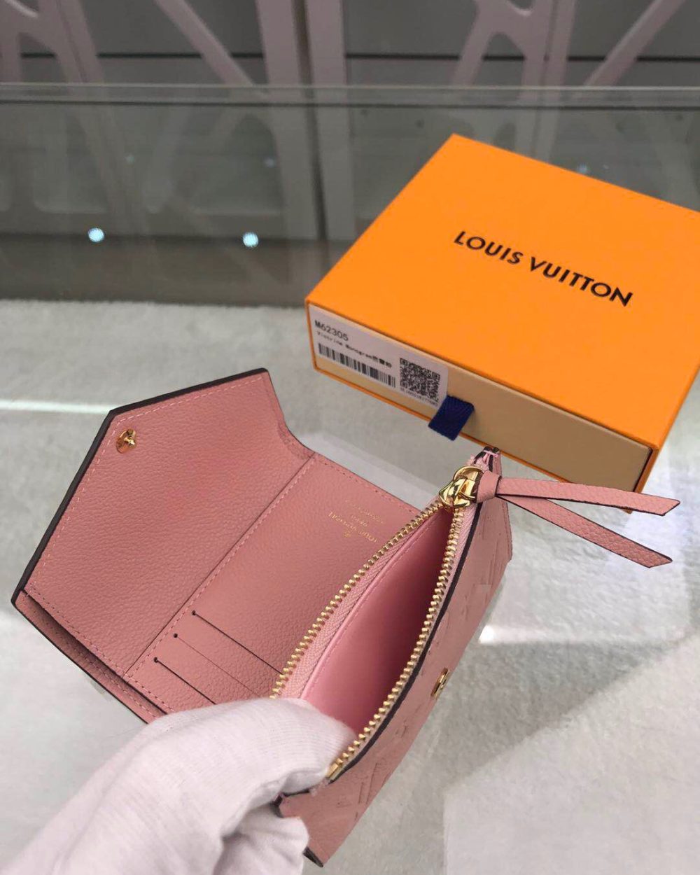 1:1 Replica Louis Vuitton Victorine Wallet Monogram Empreinte Pink For Women, Women's Wallets 4.7in/12cm LV