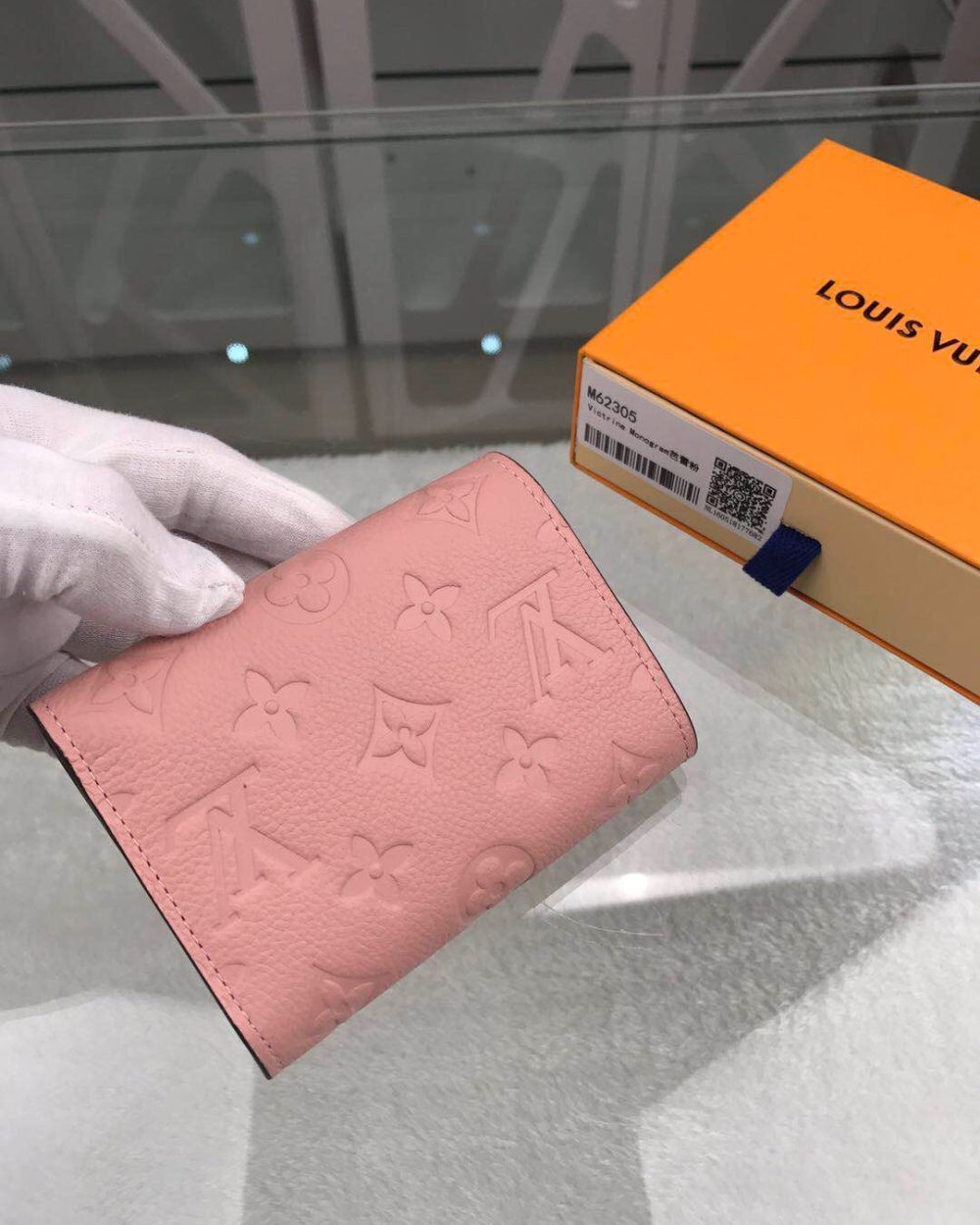 1:1 Replica Louis Vuitton Victorine Wallet Monogram Empreinte Pink For Women, Women's Wallets 4.7in/12cm LV