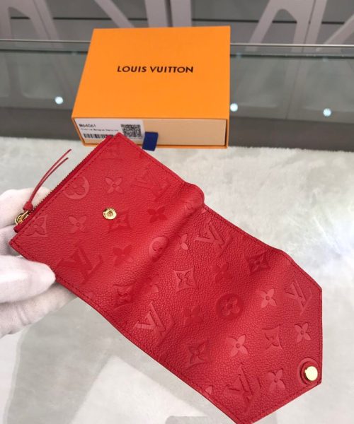 1:1 Replica Louis Vuitton Victorine Wallet Monogram Empreinte Red For Women, Women's Wallets 4.7in/12cm LV 