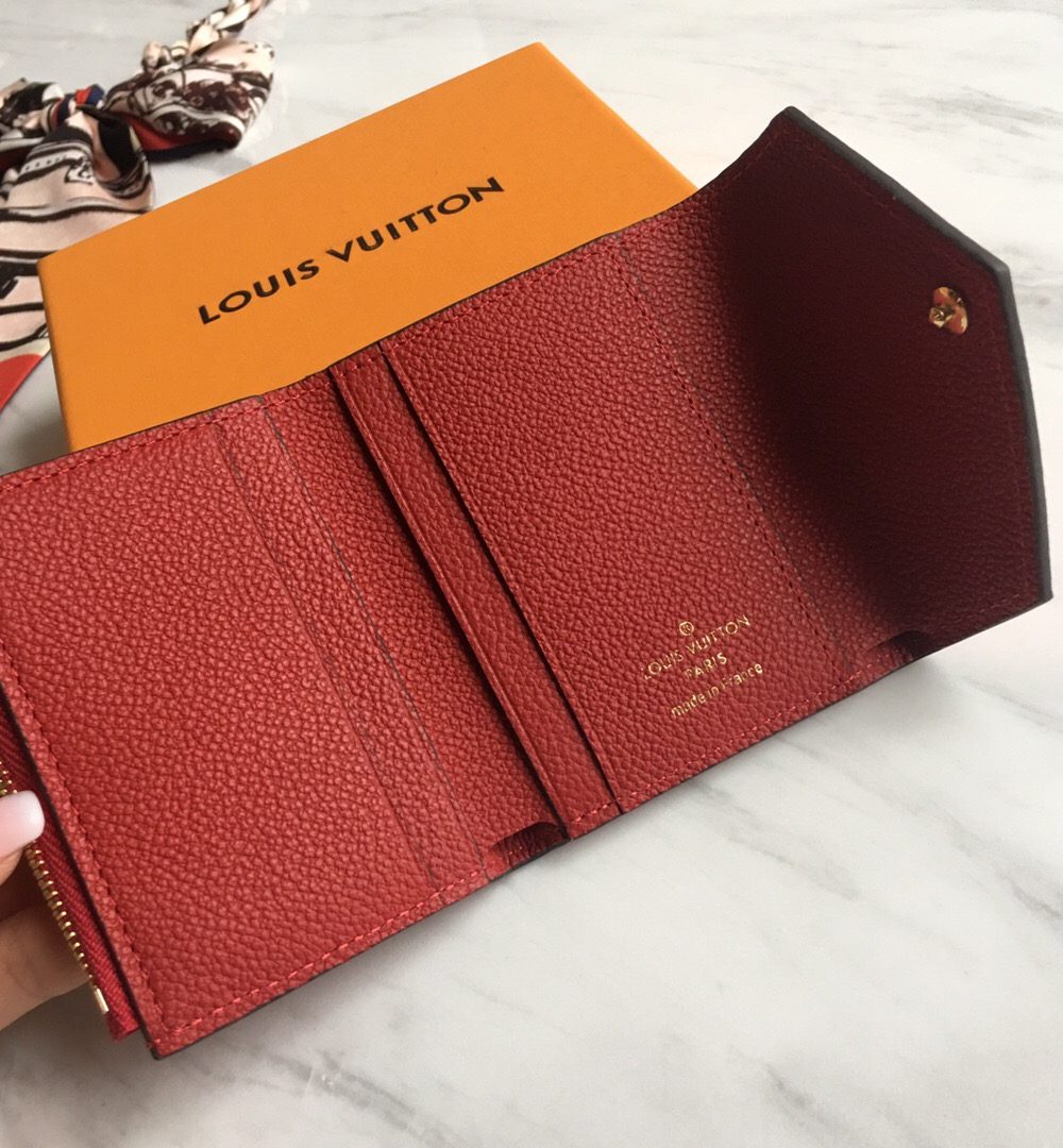 1:1 Replica Louis Vuitton Victorine Wallet Scarlet Red For Women, Women's Wallet 4.7in/12cm LV M63701