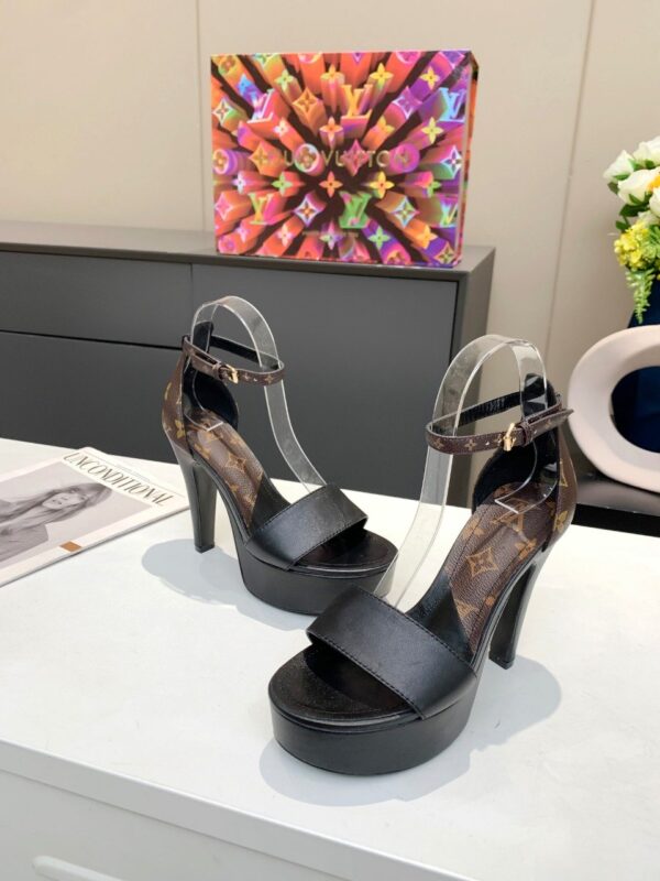 Louis Vuitton Women's Afterglow Platform Sandal Black And Brown For Women LV