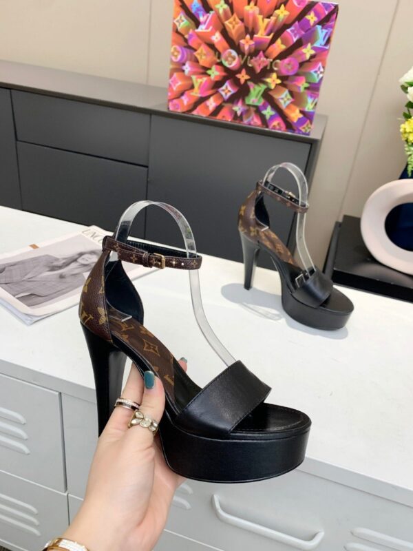 Louis Vuitton Women's Afterglow Platform Sandal Black And Brown For Women LV