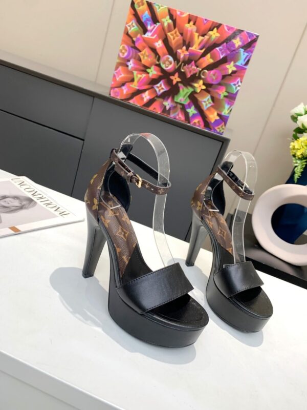 Louis Vuitton Women's Afterglow Platform Sandal Black And Brown For Women LV