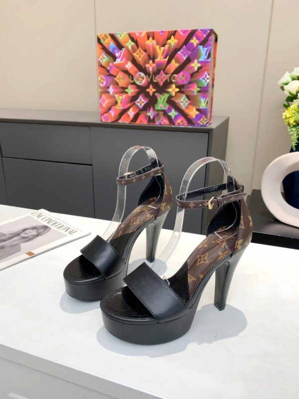 Louis Vuitton Women's Afterglow Platform Sandal Black And Brown For Women LV
