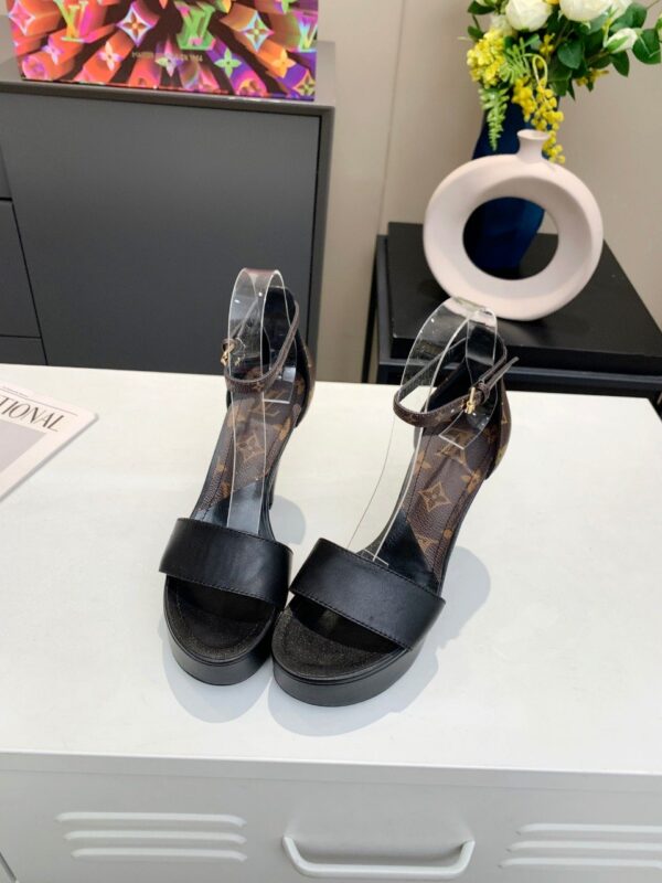 Louis Vuitton Women's Afterglow Platform Sandal Black And Brown For Women LV