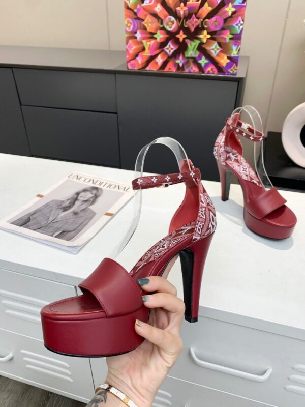 Louis Vuitton Women's Afterglow Platform Sandal Dark Red And White For Women LV